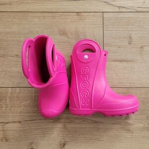 CROCS Kids Vibrant Pink Rain Boots